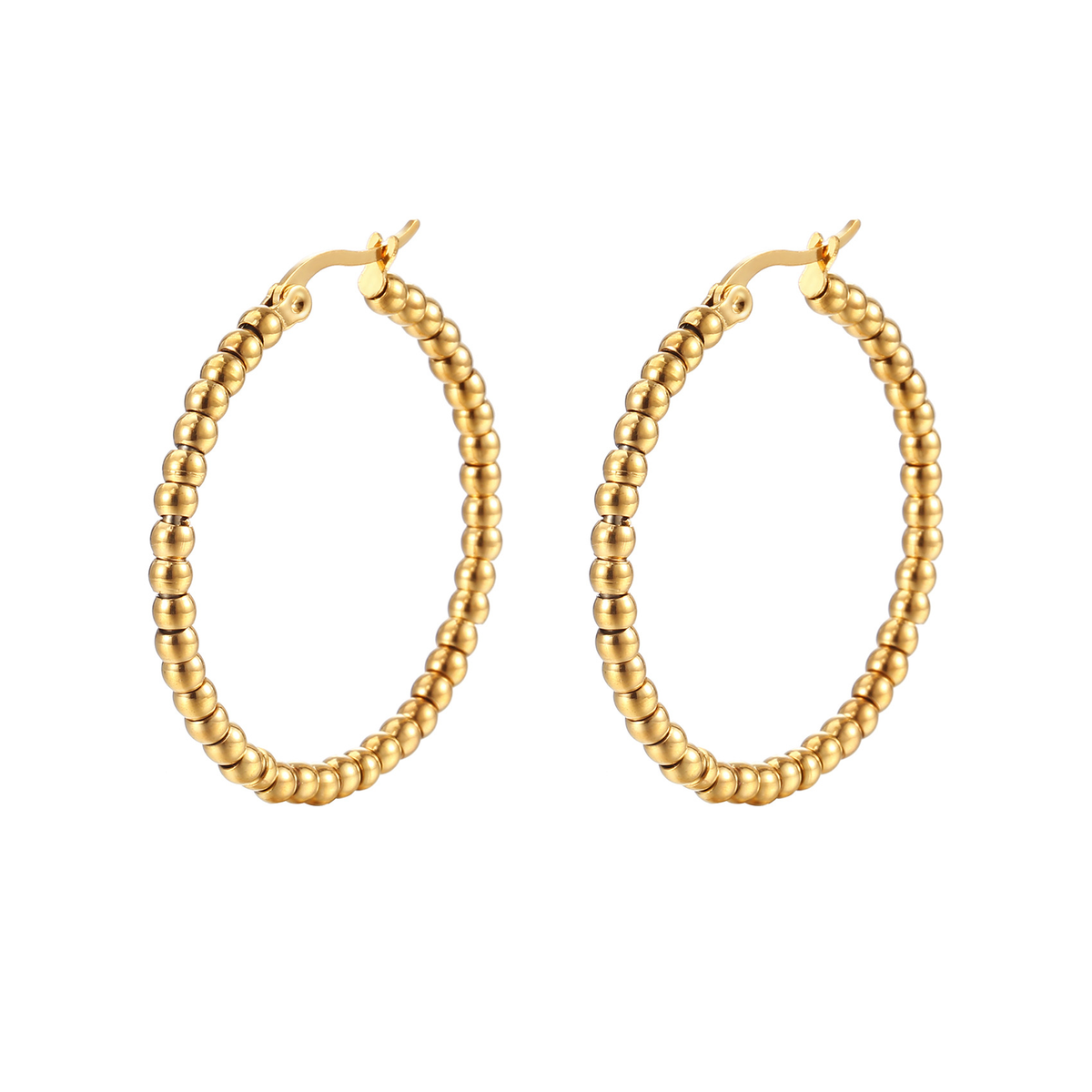 Bruce & Co Mariella – Beaded Texture Hoop Earrings