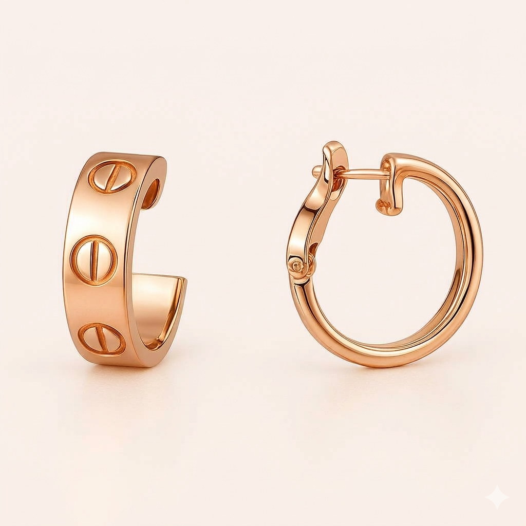 Bruce & Co Love – Screw Detail Hoop Earrings
