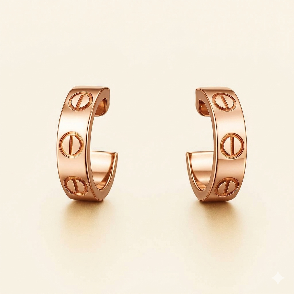 Bruce & Co Love – Screw Detail Hoop Earrings
