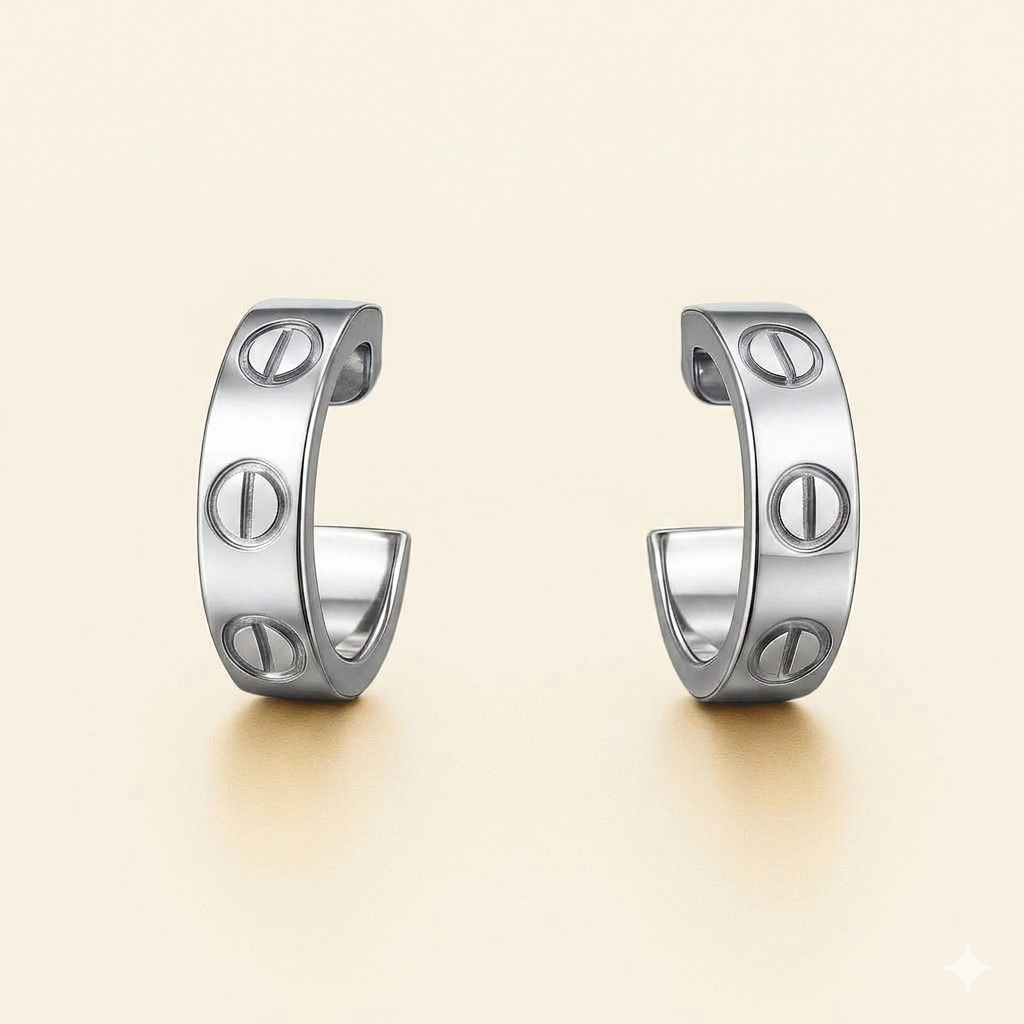 Bruce & Co Love – Screw Detail Hoop Earrings