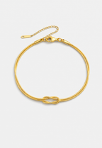 Bruce & Co Infinity Knot Bracelet, 14K Gold-Plated Steel, Adjustable