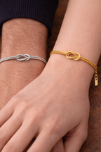 Bruce & Co Infinity Knot Bracelet, Platinum-Plated Steel, Adjustable