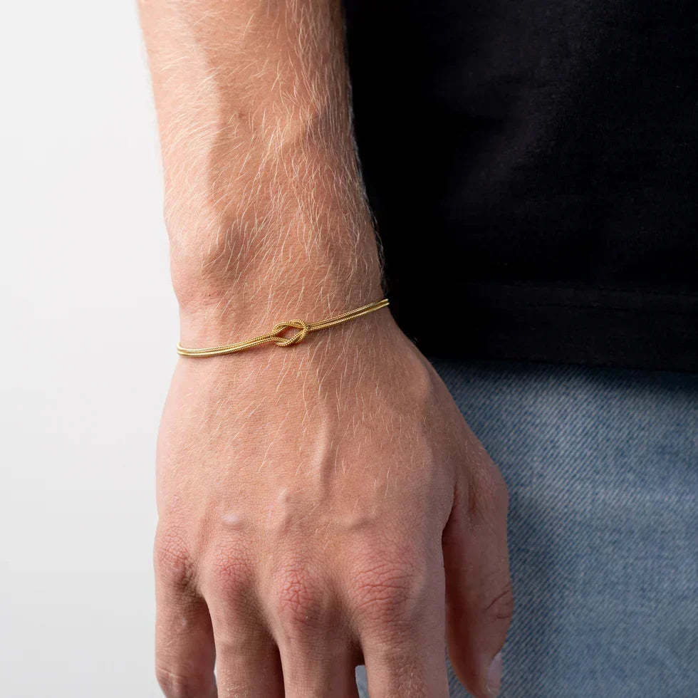 Bruce & Co Infinity Knot Bracelet, 14K Gold-Plated Steel, Adjustable