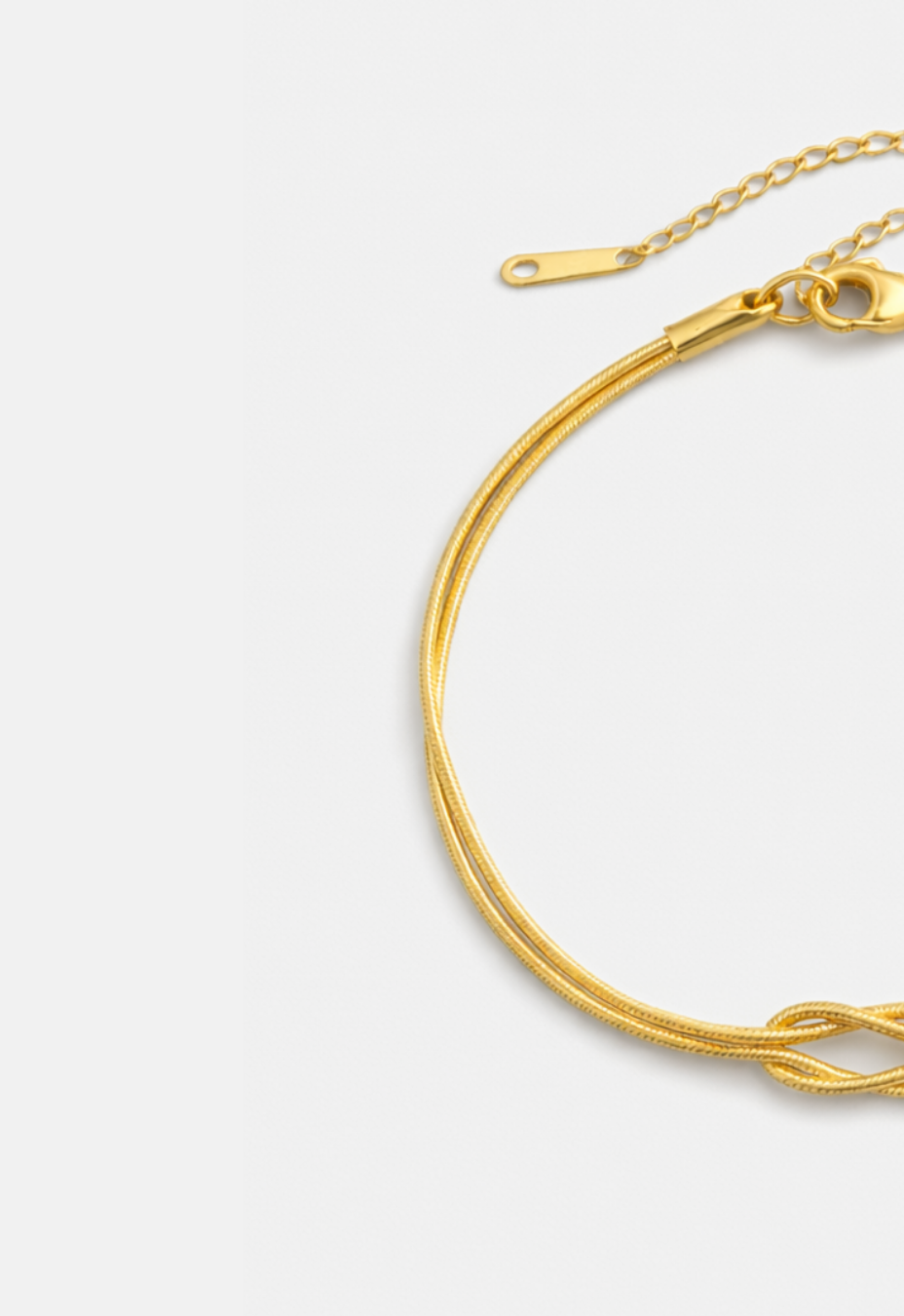 Bruce & Co Infinity Knot Bracelet, 14K Gold-Plated Steel, Adjustable