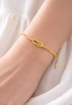 Bruce & Co Infinity Knot Bracelet, 14K Gold-Plated Steel, Adjustable