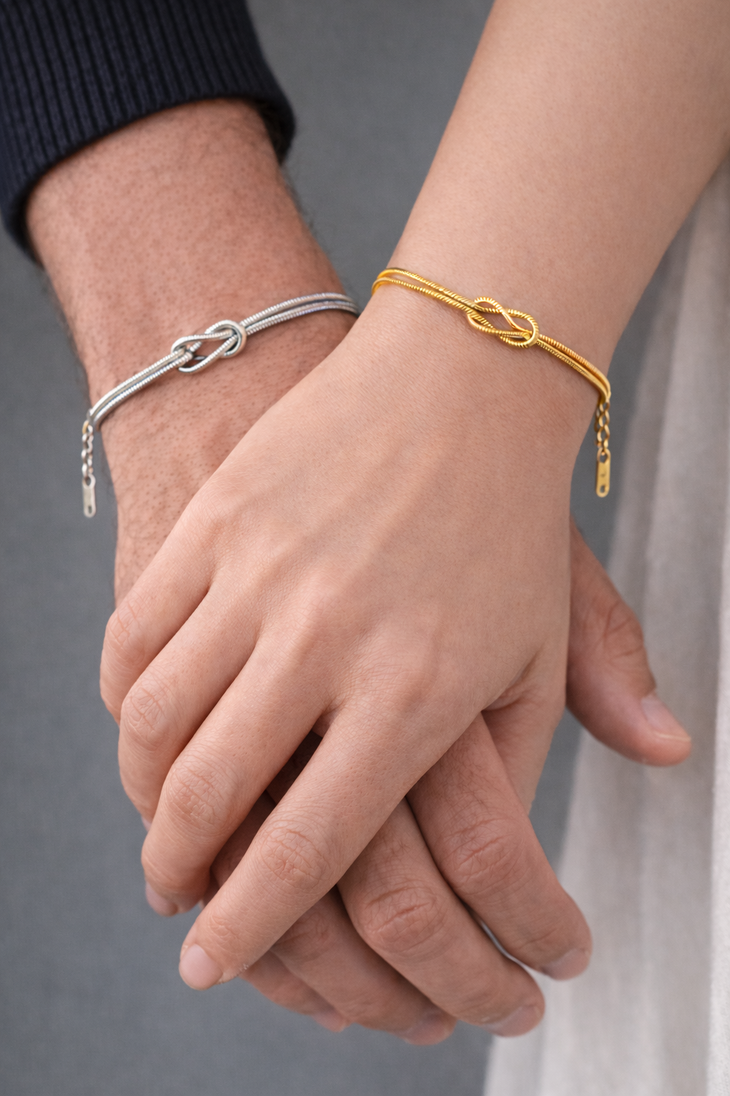 Bruce & Co Infinity Knot Bracelet, Platinum-Plated Steel, Adjustable