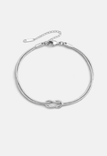Bruce & Co Infinity Knot Bracelet, Platinum-Plated Steel, Adjustable