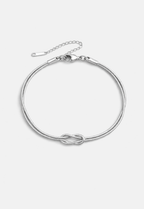 Bruce & Co Infinity Knot Bracelet, Platinum-Plated Steel, Adjustable