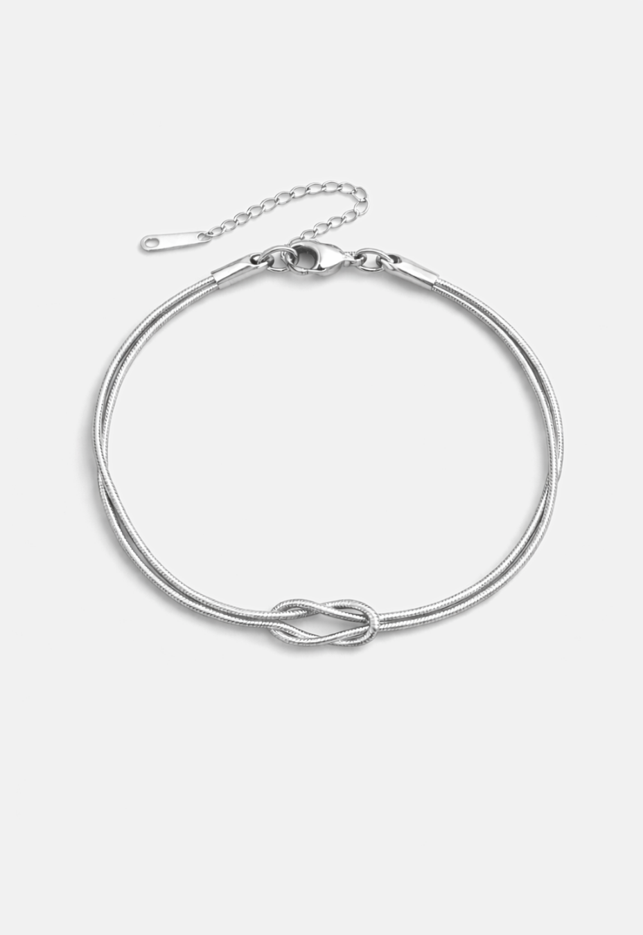 Bruce & Co Infinity Knot Bracelet, Platinum-Plated Steel, Adjustable