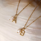 Bruce & Co Initial & Pearl Necklace