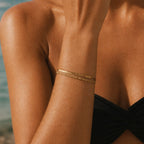Bruce & Co Ios – Herringbone and Rope Layered Bracelet