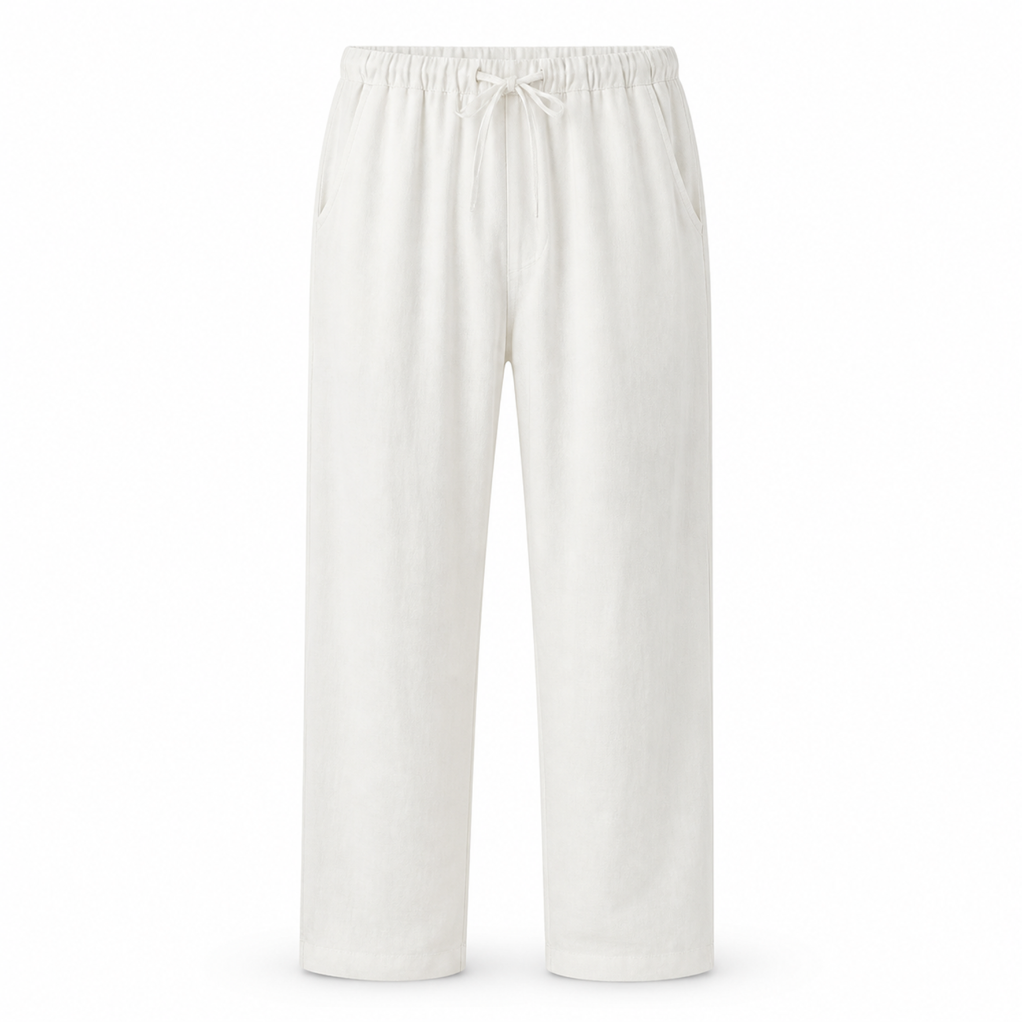 Ivemont white men's linen trousers, front studio view