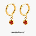 Bruce & Co Birthstone Color CZ Charm Hoop Earrings