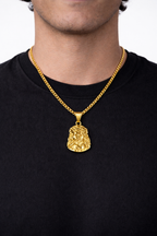 Bruce & Co Jesus Pendant Necklace, Gold-Plated Steel