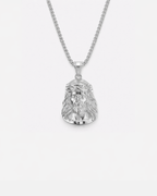 Bruce & Co Jesus Pendant Necklace, Silver-Plated Steel