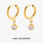 Bruce & Co Birthstone Color CZ Charm Hoop Earrings