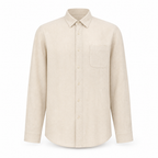 Kalevaro beige linen shirt on white studio background