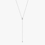 Bruce & Co White Cubic Zirconia Y Lariat Necklace, Steel