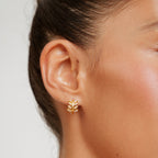 Bruce & Co Laurel Leaf Zircon Huggie Hoop Earrings