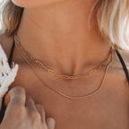 Bruce & Co Melrose – Paperclip and Snake Layered Necklace