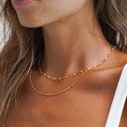 Bruce & Co White Enamel Double Layer Choker, 40 cm