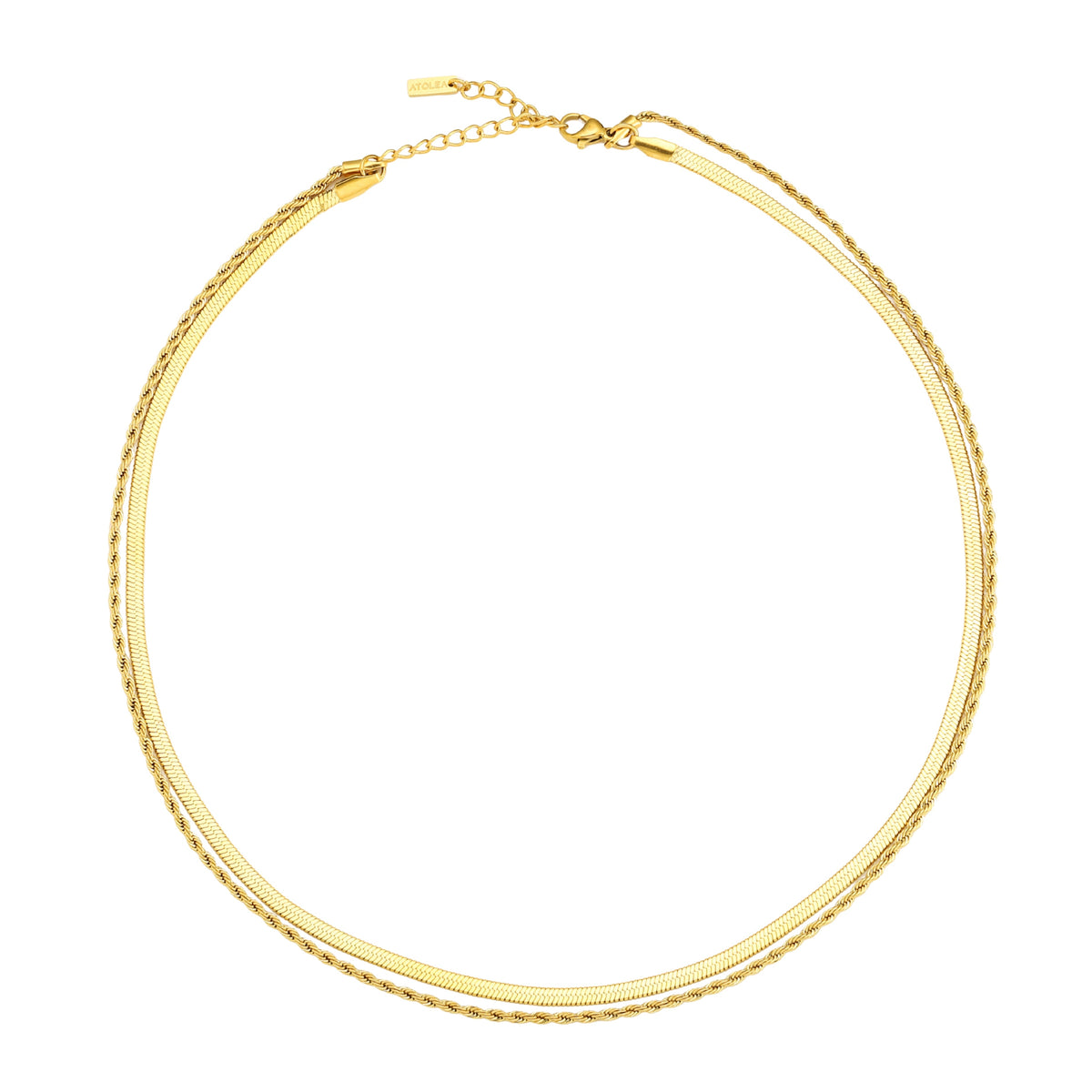 Bruce & Co Ios – Herringbone and Rope Layered Necklace