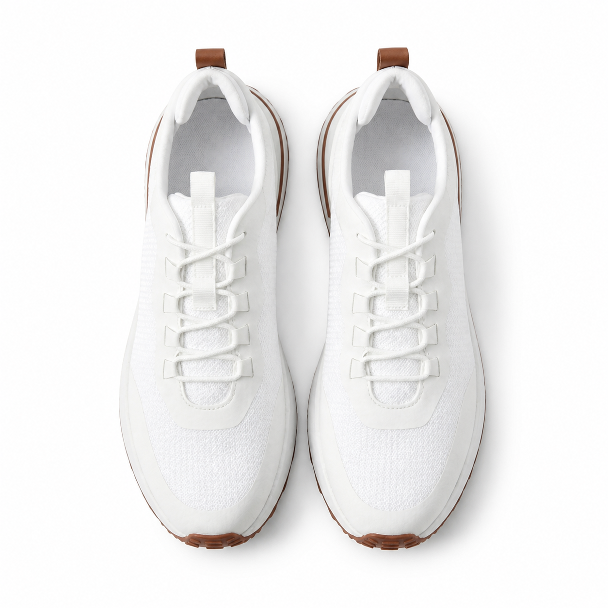 Bruce & Co Aerivo white mesh sneakers – top view