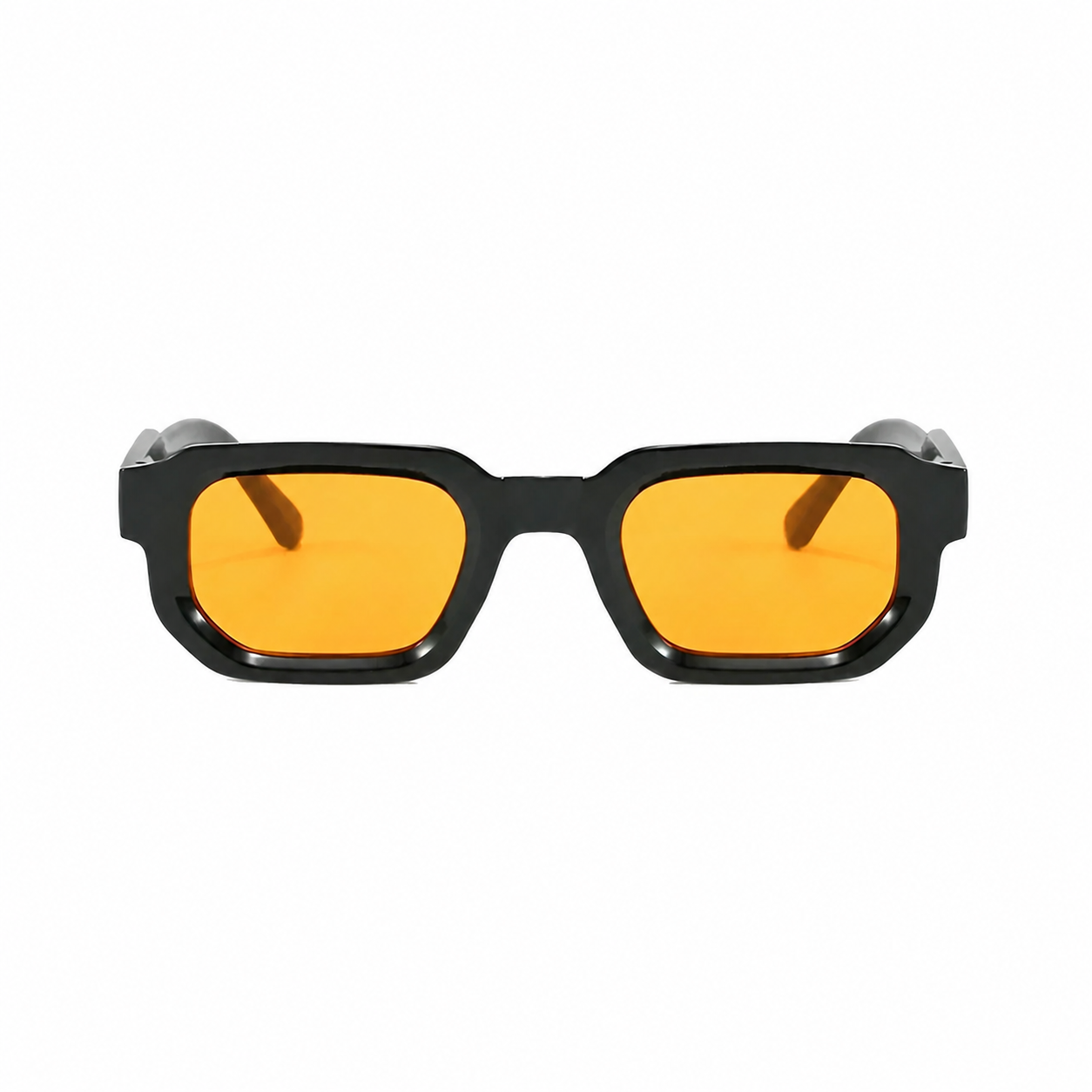 Bruce & Co AMSTERDAM Black frame sun lens front on pure white background