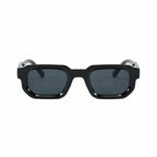 Bruce & Co AMSTERDAM Black frame black lens front on pure white background