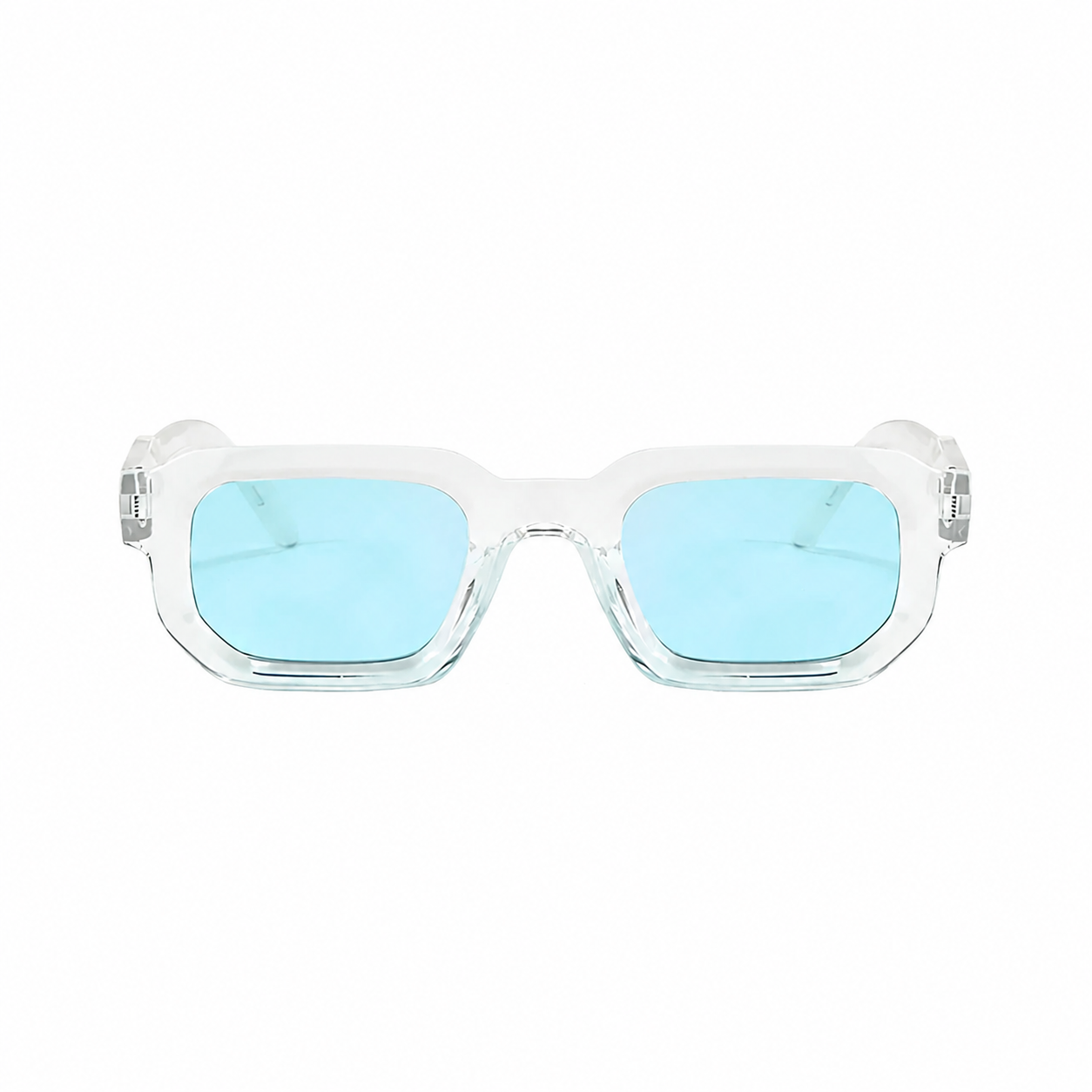 Bruce & Co AMSTERDAM Clear frame ice lens front on pure white background