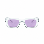 Bruce & Co AMSTERDAM Clear frame lilac lens front on pure white background