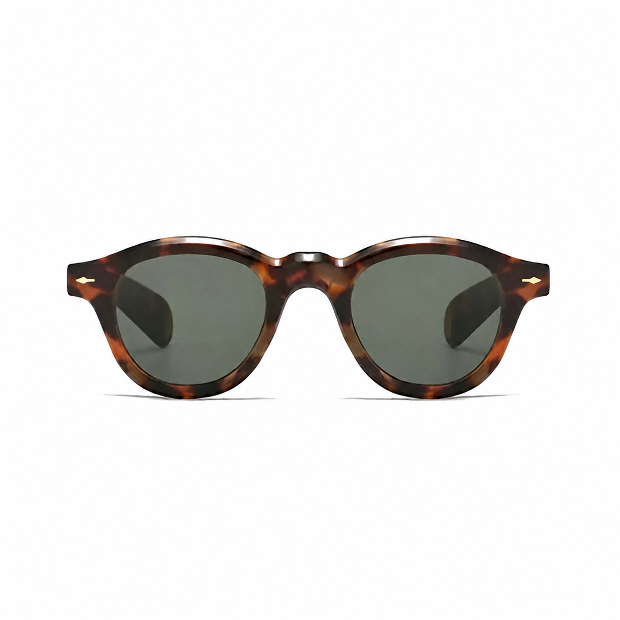 Bruce & Co ATHENS Havana frame green polarized lens front view on pure white
