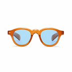 Bruce & Co ATHENS Amber frame blue ice polarized lens front view on pure white