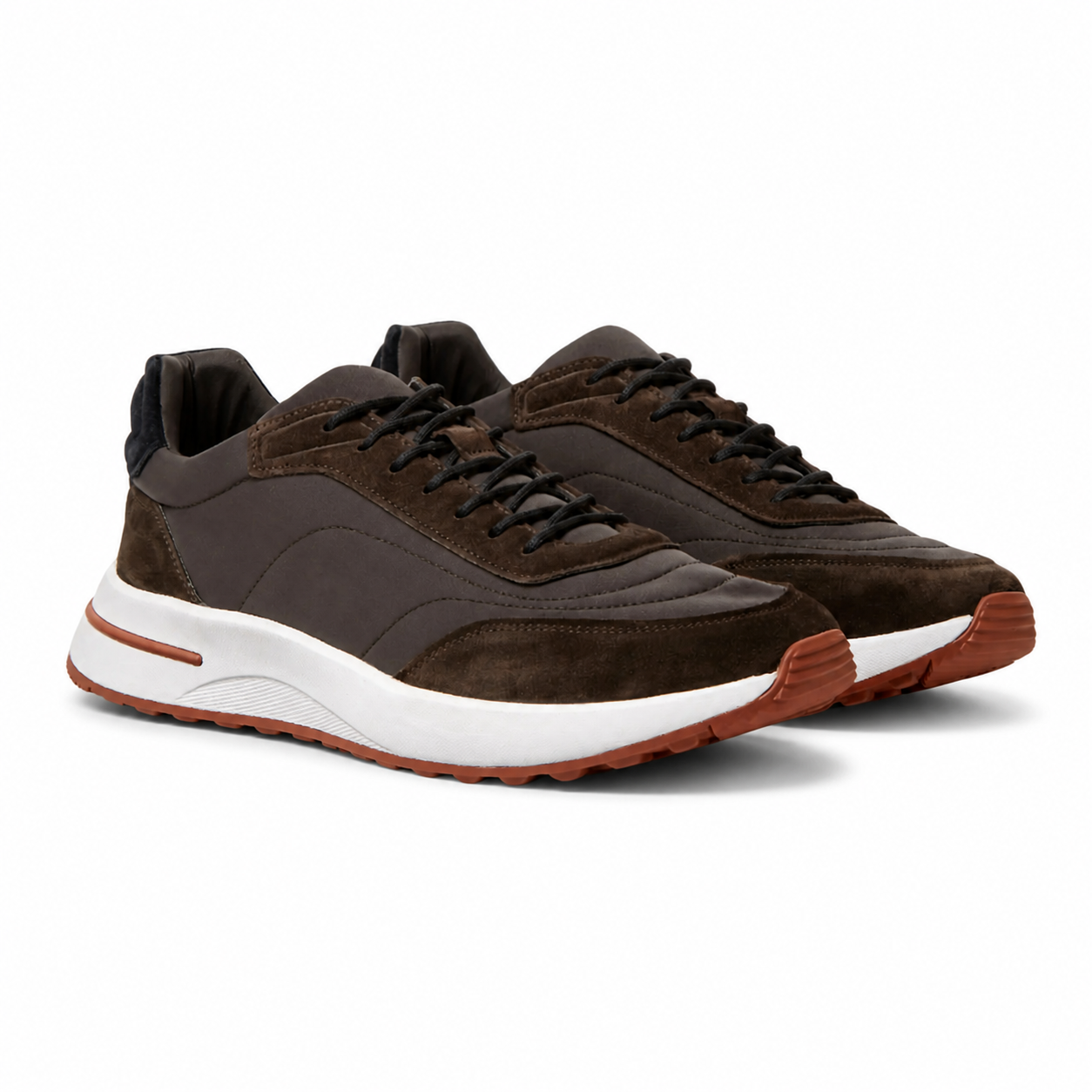 Bruce & Co Caldris brown panelled sneakers main angle