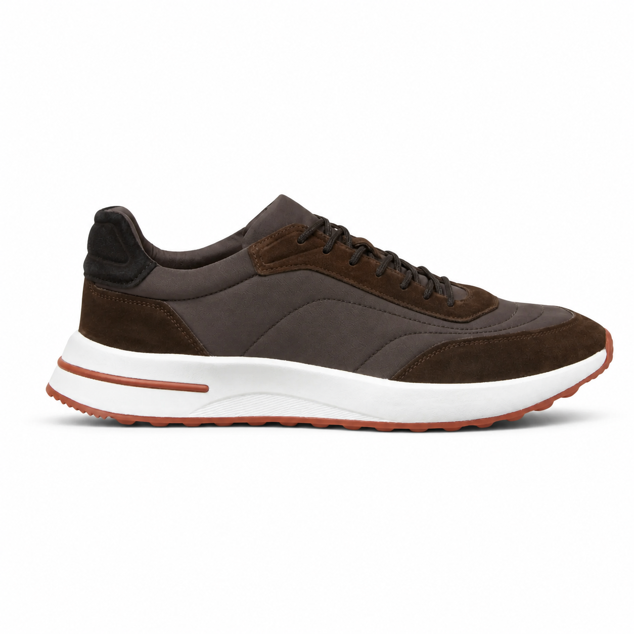 Bruce & Co Caldris brown panelled sneaker side view