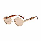 Bruce & Co DUBLIN Champagne frame blush lens angled view on pure white