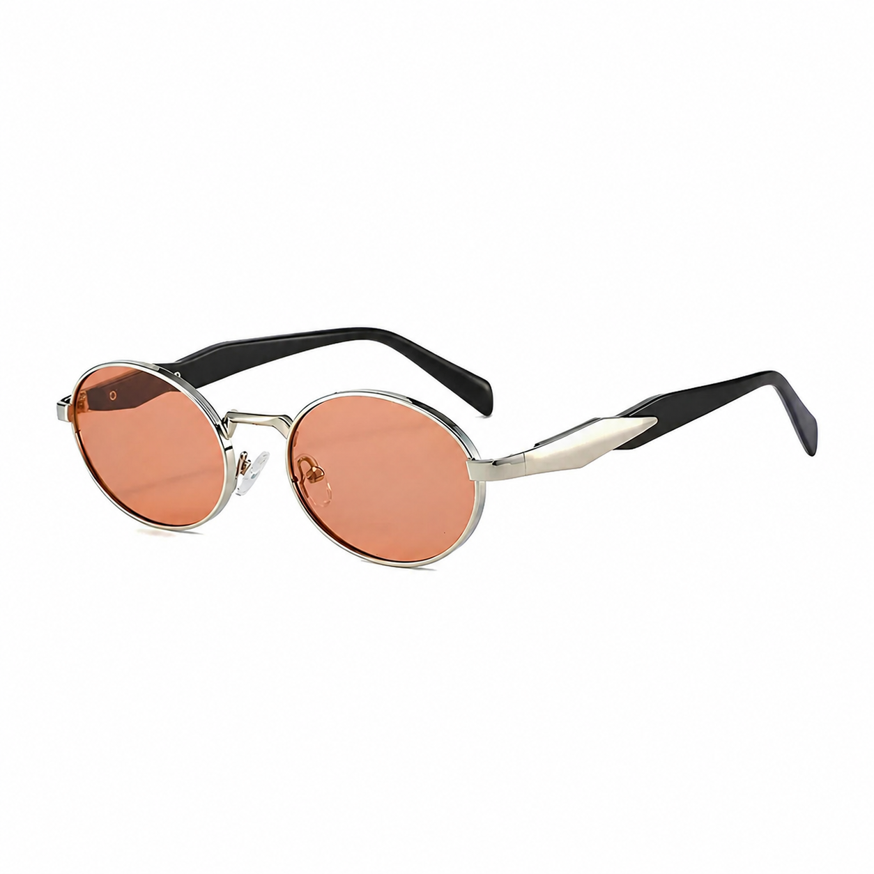 Bruce & Co DUBLIN Silver frame rose lens angled view on pure white