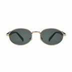 Bruce & Co DUBLIN Champagne frame green lens front view on pure white