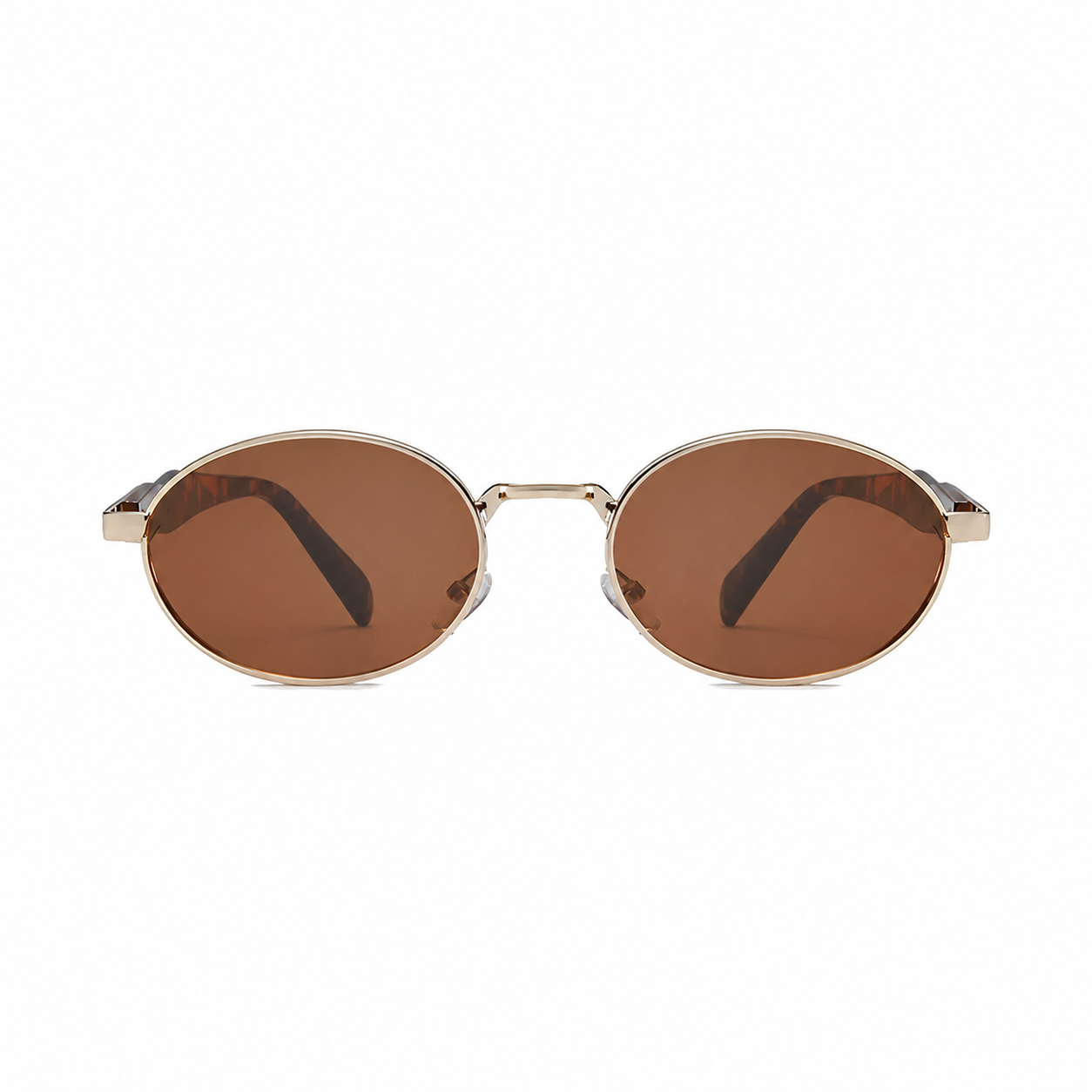 Bruce & Co DUBLIN Champagne frame brown lens front view on pure white