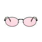 Bruce & Co DUBLIN Black frame pink lens front view on pure white