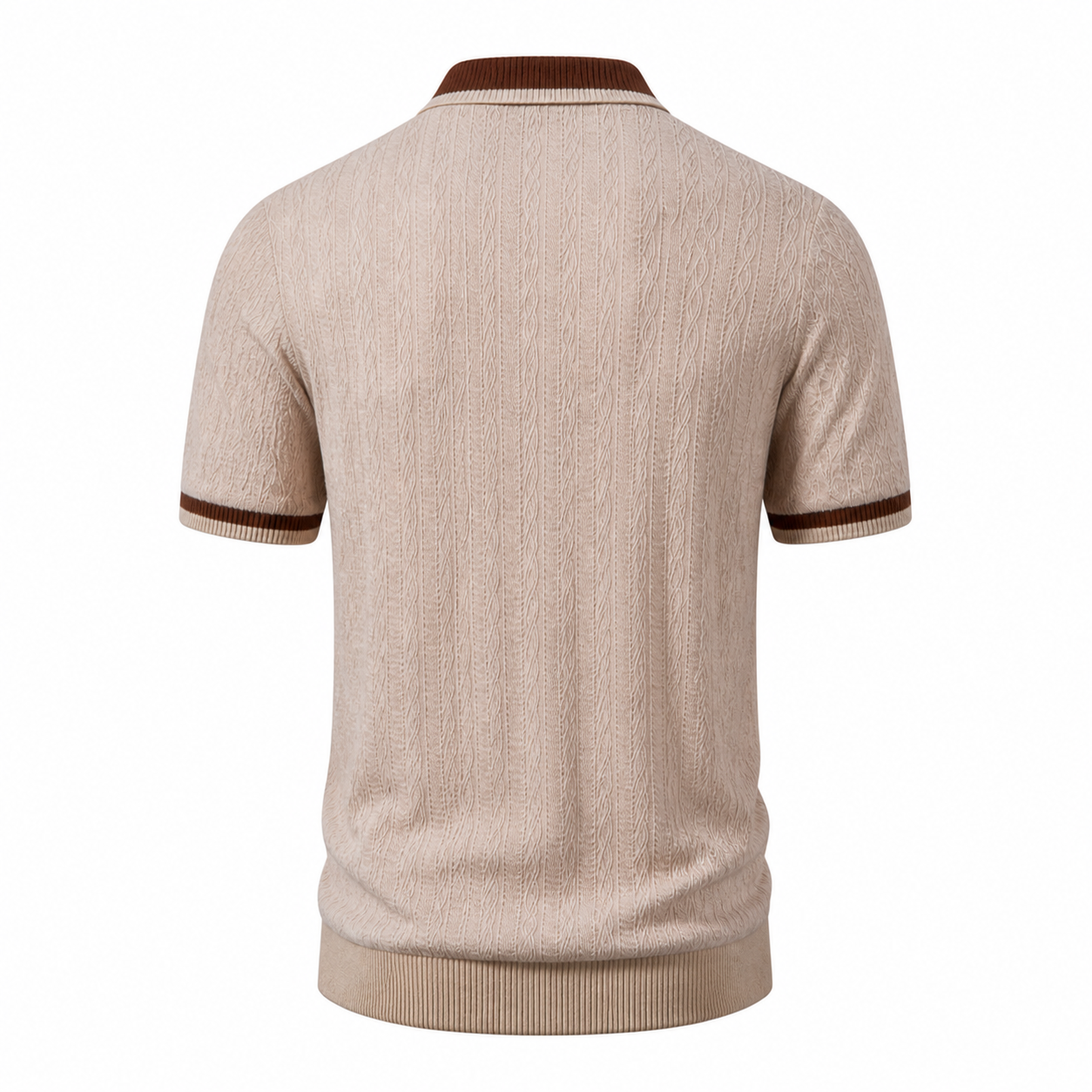 Men's Knitted Zip Polo Shirt – Bruce & Co Galmora – image 3