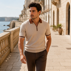 Men's Knitted Zip Polo Shirt – Bruce & Co Galmora – image 6