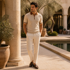 Men's Knitted Zip Polo Shirt – Bruce & Co Galmora – image 8