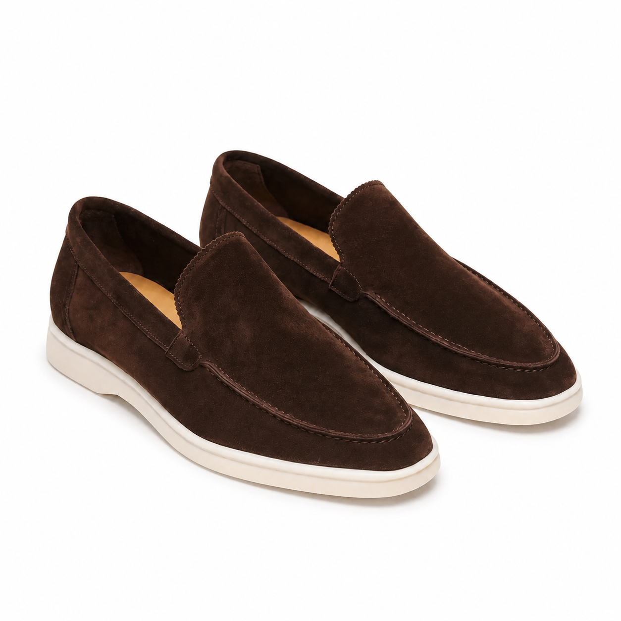 Men's Chocolate Suede Boat Loafers – Bruce & Co Marivon – image 1