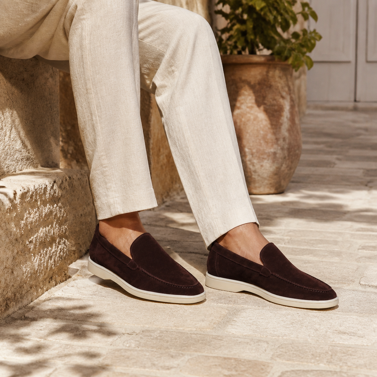 Men's Chocolate Suede Boat Loafers – Bruce & Co Marivon – image 5