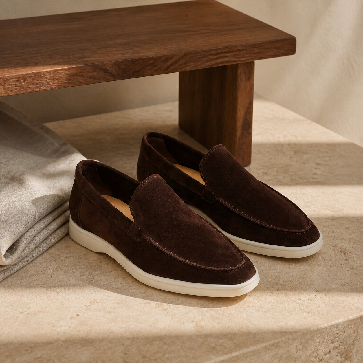 Men's Chocolate Suede Boat Loafers – Bruce & Co Marivon – image 8