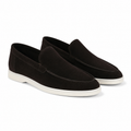 Bruce & Co Marivon dark suede-look boat loafers main angle
