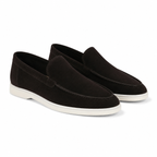 Bruce & Co Marivon dark suede-look boat loafers main angle