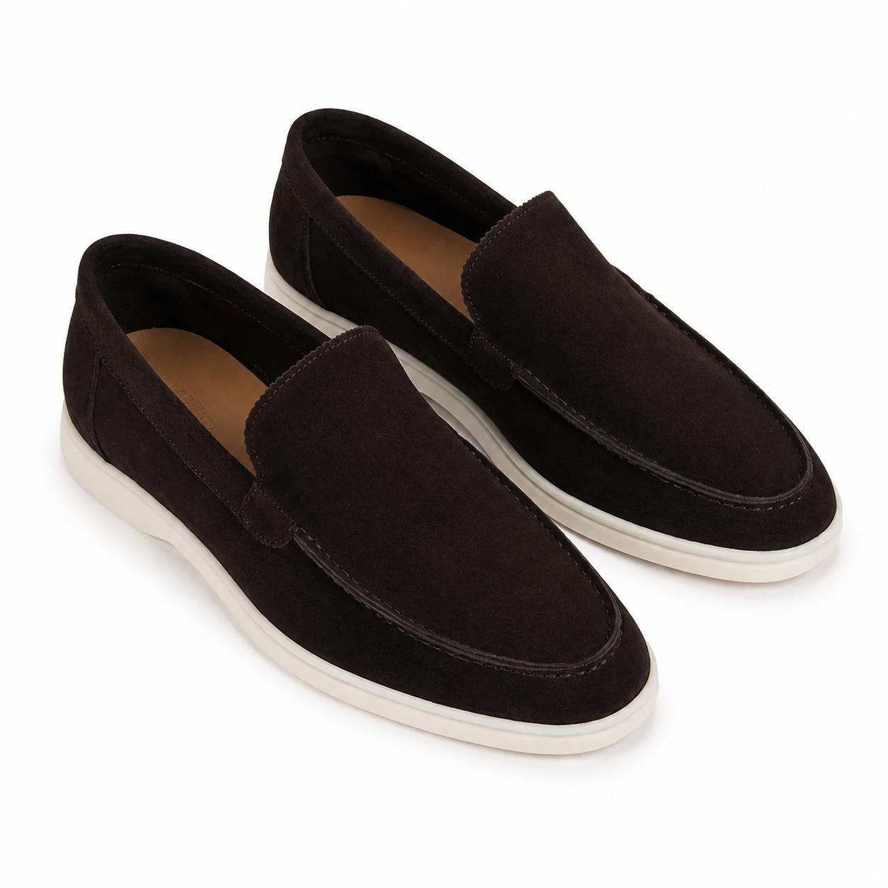 Bruce & Co Marivon dark boat loafers top view