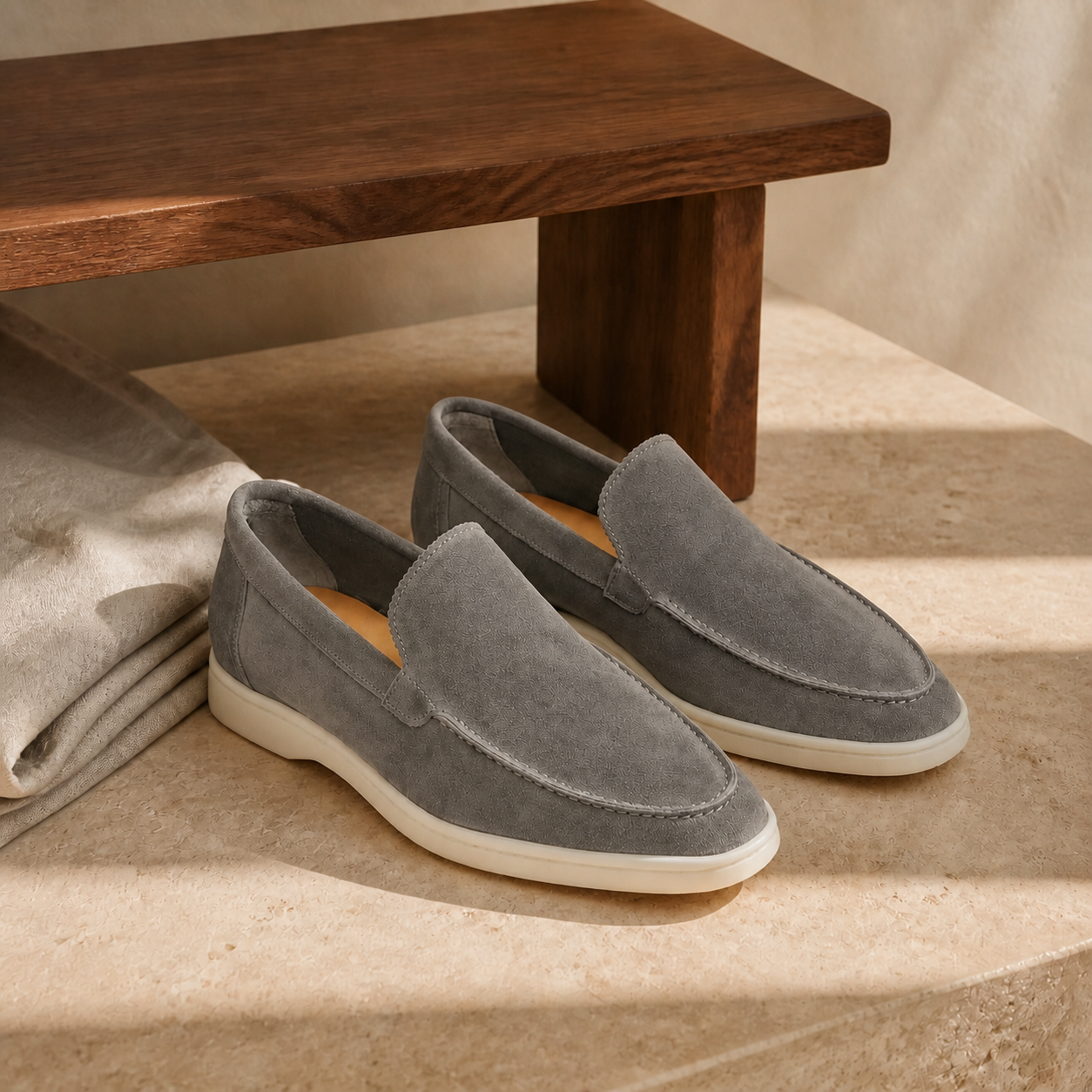 Men's Grey Suede Boat Loafers – Bruce & Co Marivon – image 8